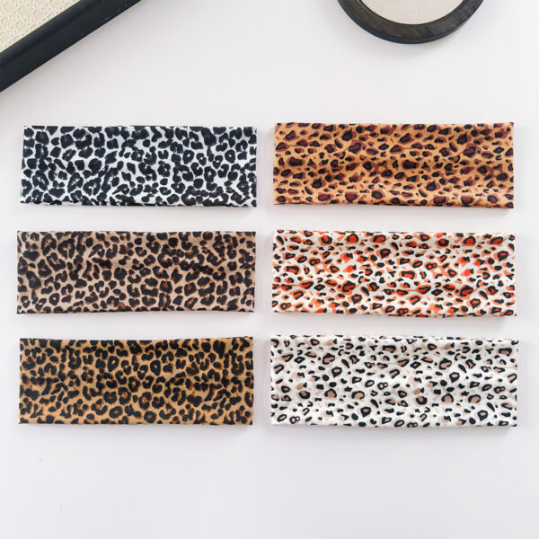 Wholesale High elasticity wide edge leopard print headband