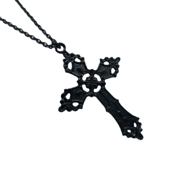 Wholesale Large Gothic Dark Black Cross Necklace