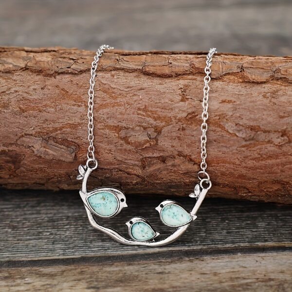 Wholesale Sparrow Sky Blue Sticker Alloy Necklace