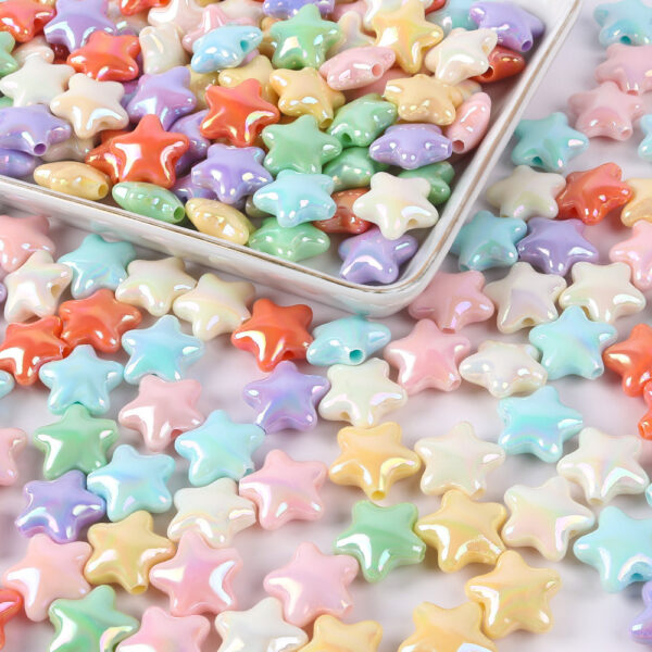 Wholesale 10pcs Cute Star Five-Pointed Star DIY Beads Colorful Versatile Accessories