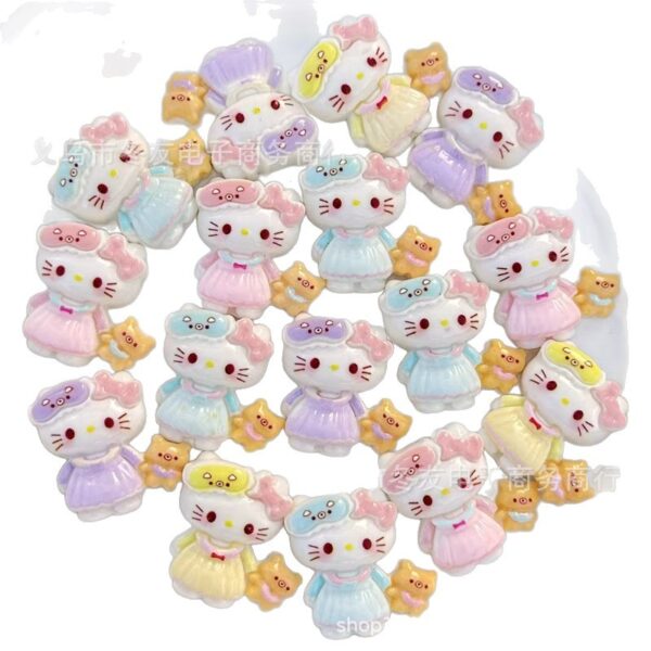 Wholesale 10pcs cute cartoon cat cream glue acrylic beads