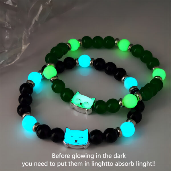 Wholesale Halloween luminous alloy double-sided luminous cat bracelet