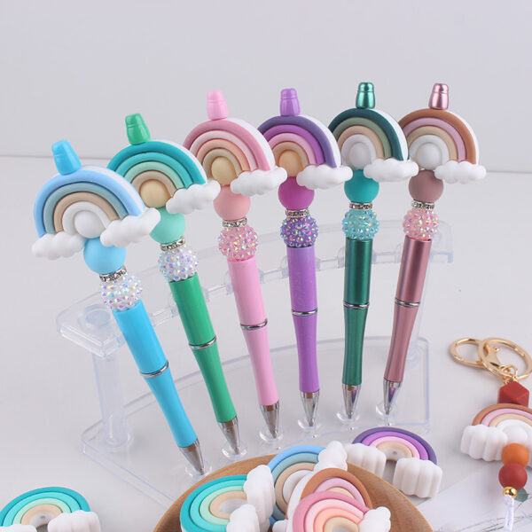 O1CN01UaAJqV1NrNvajpk6t_2214899881623-0-cib Wholesale Silicone Rainbow Bead Plastic Pen