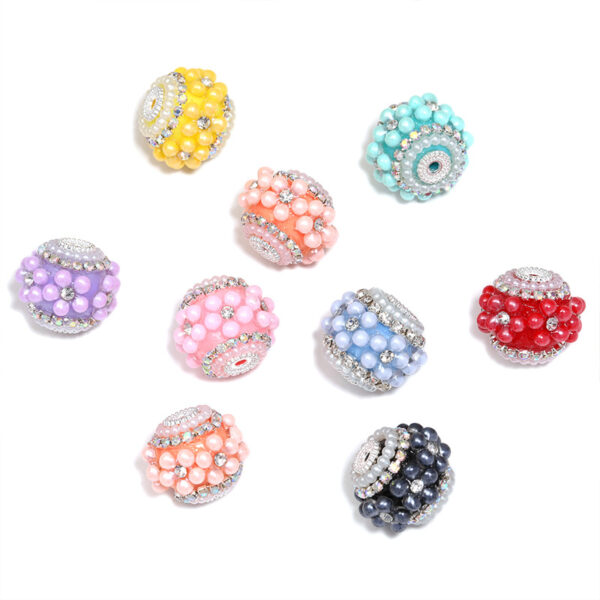 Wholesale 5pcs Five-petal Flower Diamond Bead Ball DIY Jewellery Bead Pen