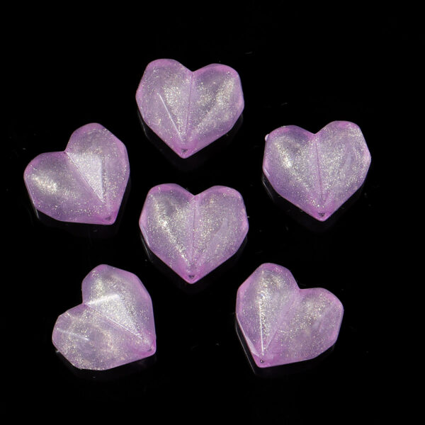 O1CN01UdbtMY2NBFbcGx4Lq_2206452709924-0-cib Wholesale 50pcs luminous colored cut three-dimensional heart-shaped acrylic beads