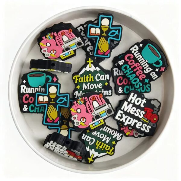 Wholesale 10pcs Colorful cartoon letters Focal Beads