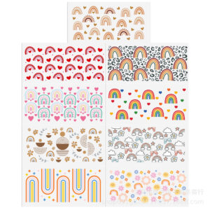 Rainbow Series Transparent Crystal Water Cup Waterproof Sticker suit (9 Pieces/Set)-1