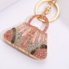 Wholesale Colorful handbag with rhinestone metal keychain