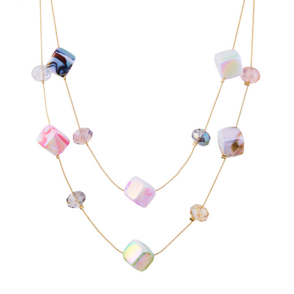 O1CN01UhhnPK1bDRuX85aYZ_952103431-0-cib Wholesale Colorful heart double layered necklace