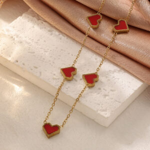 1127 wine red necklace / 18K