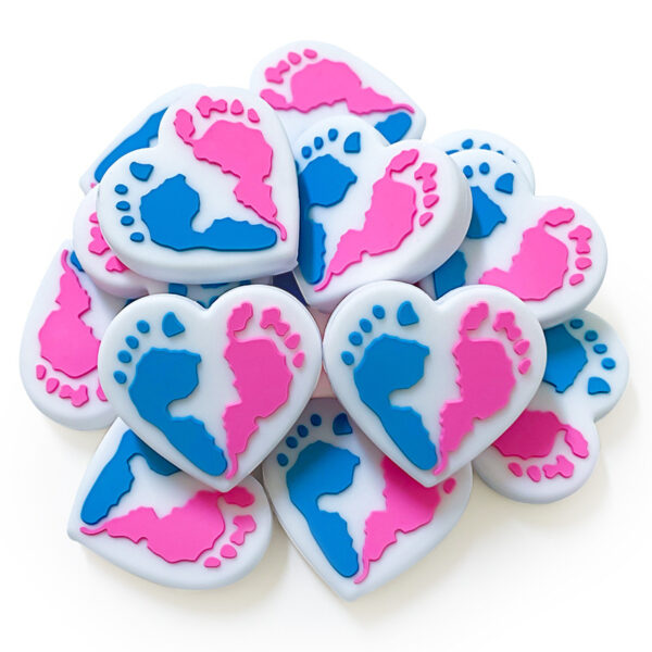 Wholesale heart-shaped footprint focal beads