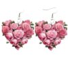 Wholesale Rose heart-shaped Valentine's Day acrylic earrings