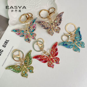 O1CN01UlOzJf2A5D5dsovxv_1874418151-0-cib Wholesale Colored crystal rhinestone butterfly animal keychain