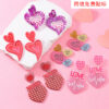 Wholesale Love Sparkling Heart shaped Acrylic Earrings for Valentine's Day