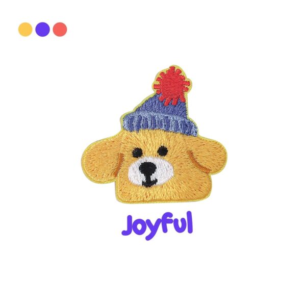 Wholesale Cartoon Hat Dog Self-adhesive Embroidery Sticker DIY Patches