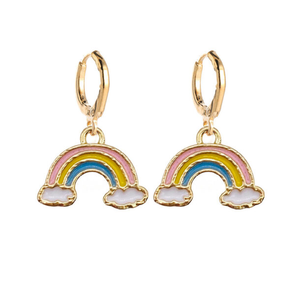 Wholesale Easter Rabbit Carrot Rainbow Asymmetric Earrings