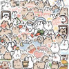 Wholesale 60pcs cartoon cat and rabbit graffiti watercolor proof vinyl stickers
