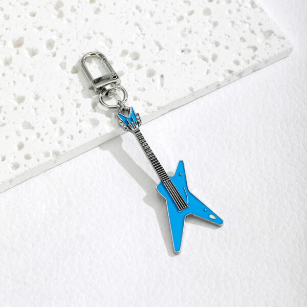 Wholesale 4pcs oil dripping guitar keychain pendant