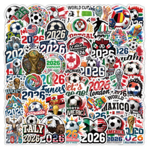 Wholesale 50 Cute Cartoon World Cup Waterproof Vinyl Stickers