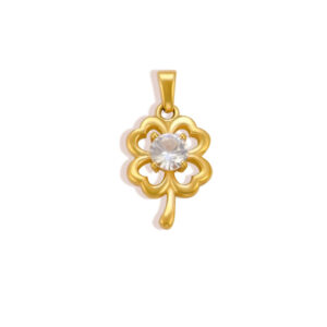 Foc01-diamond four-leaf clover-gold