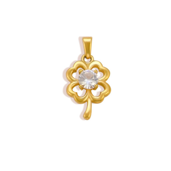 Wholesale Diamond studded heart-shaped clover butterfly stainless steel pendant
