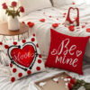 Wholesale Heart-Shaped Printed Pillow Cover Valentine's Day Linen Printed Cover