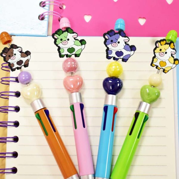 Wholesale Cartoon Calf Beads Pvc Soft Glue Patch Rice DIY Focal Beads