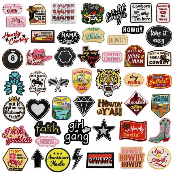 Wholesale Retro English Graffiti Cloth Stickers Decorative Color Letters Travel Scenery Embroidered Zhang Zi Li Box Cross-border Decal Ironing