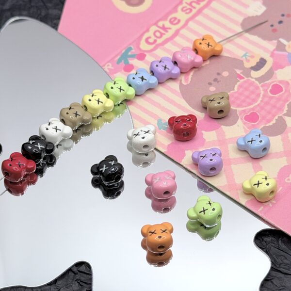 Wholesale DIY Alloy 10pcs Cartoon Violent Bear Beaded Accessories
