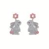 Wholesale Easter animal silver rabbit acrylic cute earrings