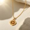 Wholesale Gold and silver octagonal star stainless steel necklace