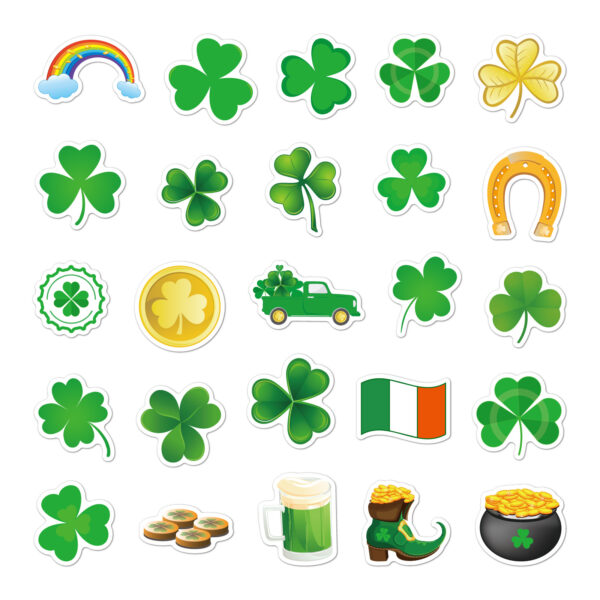 Wholesale St. Patrick's Day Four-Leaf Clover Car Series Waterproof Vinyl Stickers