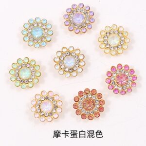 Mocha protein (mixed colors) / 14mm three-layer sunflower (glass diamond)