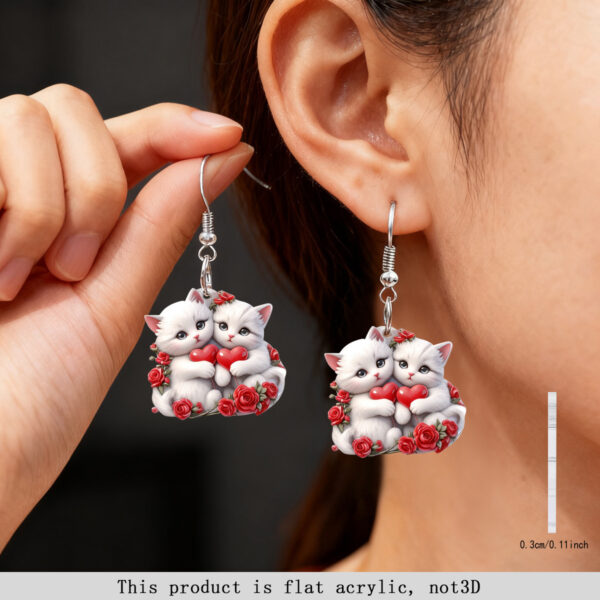 Wholesale Cute Cat Valentine's Day Acrylic Earrings