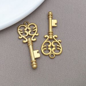 T2378-gold stainless steel key-14x33x3mm aperture 1.6mm-1.53g