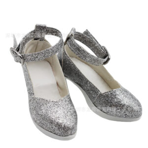 Tip buckle bright leather silver