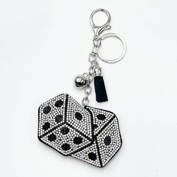 Wholesale diamond-studded dice keychain pendant bag accessory