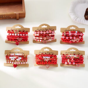 Wholesale Valentine's Day Heart Multi Bracelet Set