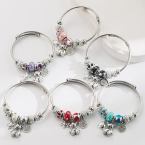 O1CN01V4OZse2LDsenVpRI7_2206398079659-0-cib Wholesale Cartoon Bear Star Round Diamond Set Stainless Steel Bracelet