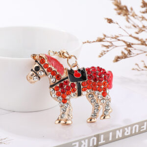 [red] diamond-encrusted zodiac horse