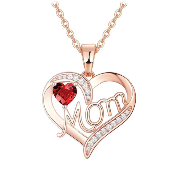 Wholesale Mother's Day gift heart-shaped letter 'MoM' necklace jewelry