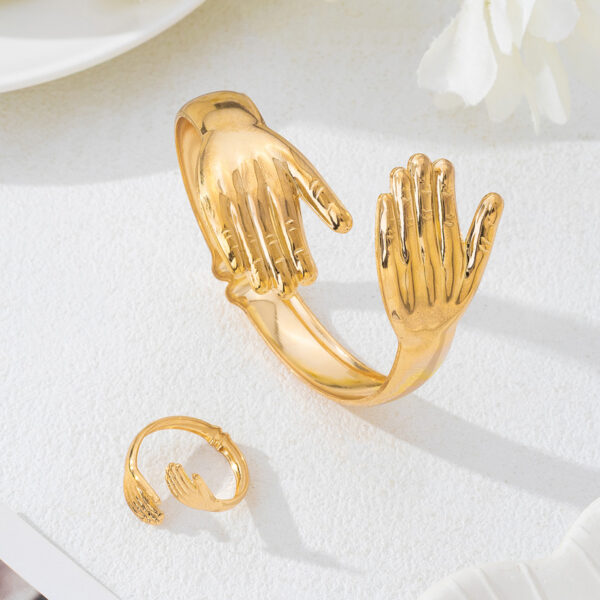Wholesale Golden open palm adjustable jewelry set
