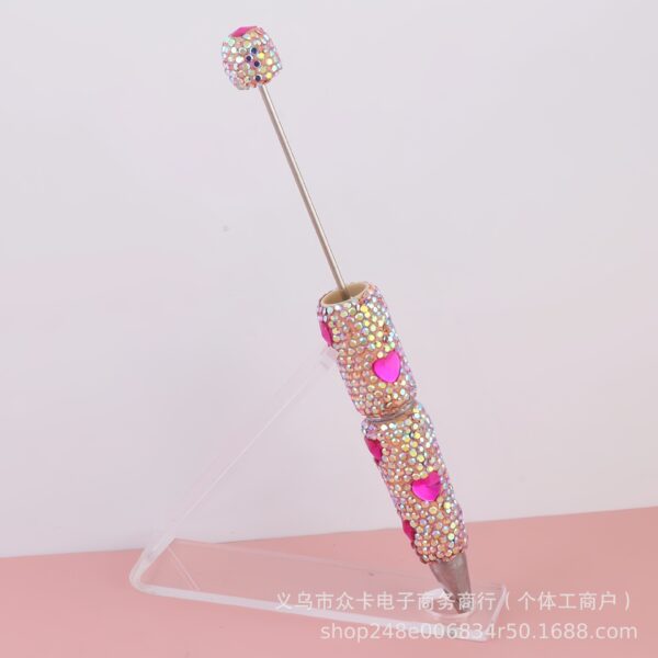 Wholesale Heart-Shaped Colorful Full Diamond DIY Fancy Beadable Pens