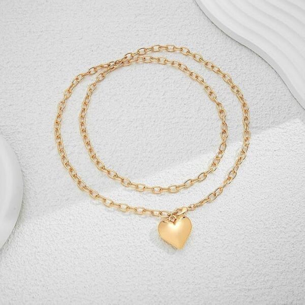 Wholesale Golden electroplated peach heart pendant necklace