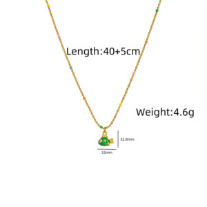 Green fat fish necklace
