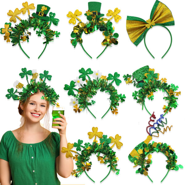Wholesale St. Patrick's Day shamrock ribbon bow headband