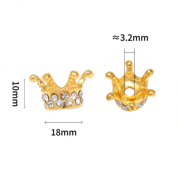 Wholesale 10pcs electroplated 3D crown separated beads