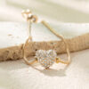 Wholesale Diamond studded heart-shaped pull-out bracelet