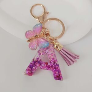 Purple letters-a / Purple letter keychain pendant