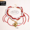 Wholesale Red woven rope crushed stone love Valentine's Day necklace